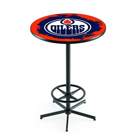 Holland Bar Stool Co 42" Black Edmonton Oilers Pub Table L216B4228EdmOil
